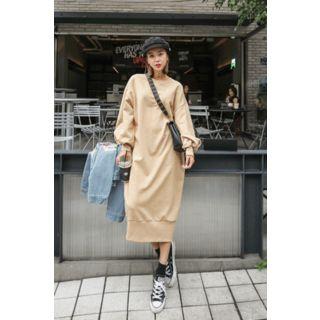 Puff-sleeve Long Pullover Dress