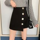 High-waist Asymmetrical A-line Mini Skirt