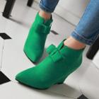 Bow Detail Wedge Ankle Boots