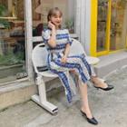 High-waist Long Pattern Dress