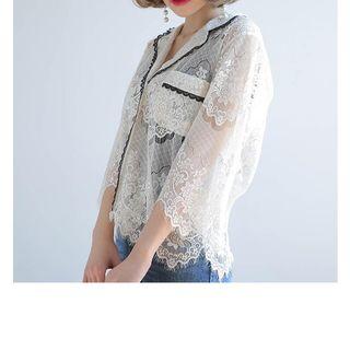 Lapel Lace Shirt