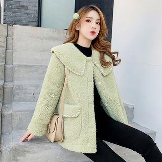 Peter Pan Collar Shearling Coat