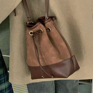 Two-tone Drawcord Bucket Bag