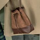 Two-tone Drawcord Bucket Bag