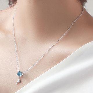 925 Sterling Silver Bead Mermaid Tail Pendant Necklace Fishs - One Size