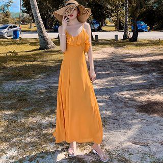 Ruffled Open-back Maxi Sundress