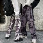 Couple Matching Printed Cargo Wide-leg Pants
