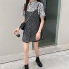 Floral Short-sleeve Shirt / See-through Sleeveless Dress