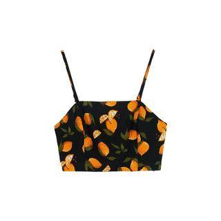 Orange Print Crop Camisole Top