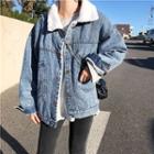 Washed Fleece-lined Denim Jacket