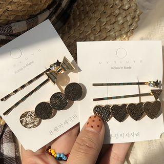 Set Of 3: Alloy Hair Pin (assorted Designs)