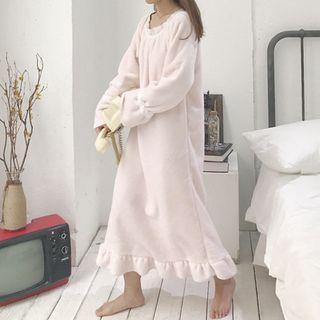 Lace Trim Ruffle Night Dress