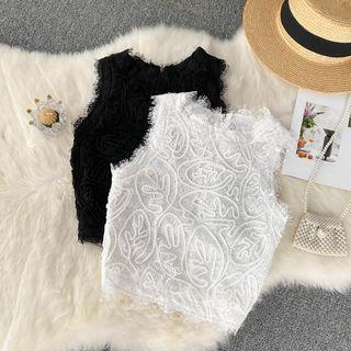 Round-neck Lace Sleeveless Top