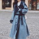 Double Breasted Two Tone Long Coat