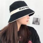 Lettering Two-tone Bucket Hat Black - One Size