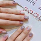 Flower Faux Nail Tips R086 - Light Purple - One Size