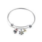 Fashion Santa Snowflake Bracelet With Austrian Element Crystal Silver - One Size