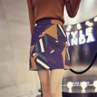 Printed Miniskirt Blue - One Size