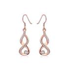 Plated Rose Gold Minimalist Earrings With Austrian Element Crystal Rose Gold - One Size