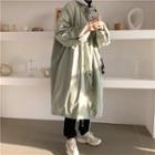 Fleece Collar Padded Long Coat