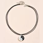 Couple-matching Yin Yang Pendant Necklace Nl341 - Black - One Size