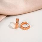 Chinese Coin Hoop Earring 1 Pair - Hoop Earring - Chinese Coin - Rose Gold - One Size