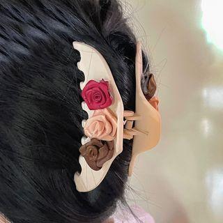 Rose Hair Clamp 2637a - Champagne Coffee & Red - One Size