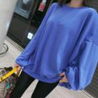 Puff-sleeve Colored Pullover