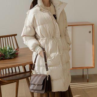 High-neck Drawstring-waist Puffer Coat