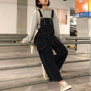 Denim Jumper Pants Navy Blue - One Size