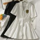 Badge-accent Mini Shirtdress