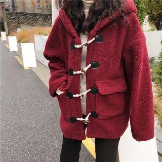 Faux Shearling Hooded Duffle Jacket