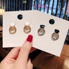 925 Sterling Silver Mini Hoop Drop Earring 1 Pair - E903 - Silver & Black - One Size