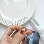 Rhinestone Open Ring K423 - Red & Gold - One Size