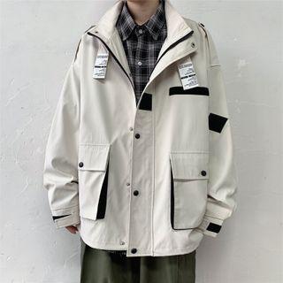 Contrast Detail Zipped Jacket