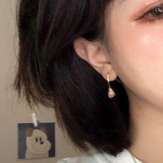 Alloy Rose Dangle Earring 1 Pair - Rose - One Size