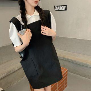 Puff-sleeve Plain Blouse / Sleeveless Plain Tank Dress
