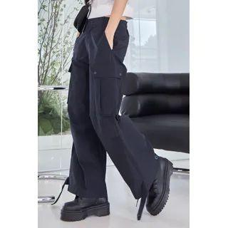 Tab-detail Cargo Wide-leg Pants