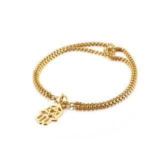 Fashion Creative Plated Gold Devil Hand 316l Stainless Steel Double-layer Bracelet Golden - One Size