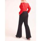 Plus Size Off-shoulder Crop T-shirt