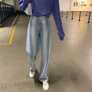 High-waist Wide-leg Gradient Jeans