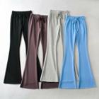 High-waist Plain Boot-cut Sweatpants