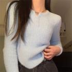 Henley Fluffy Sweater