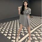 Asymmetrical Striped Long Shirt Stripe - One Size