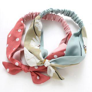 Print Bow Chiffon Headband