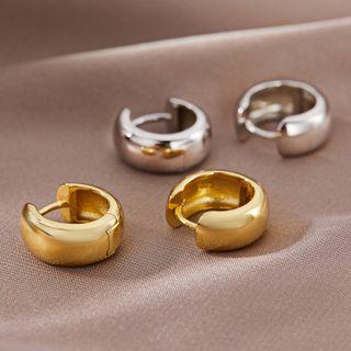 Polished Sterling Silver Open Hoop Earring