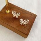 Faux Butterfly Stud Earring 1 Pair - Gold - One Size