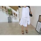Ruffle-hem Textured Skirt