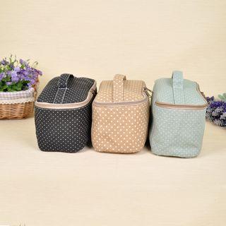 Dotted Fabric Makeup Pouch
