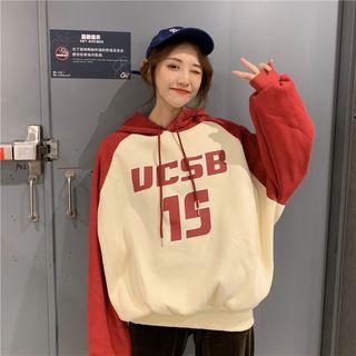 Raglan Letter Print Hoodie